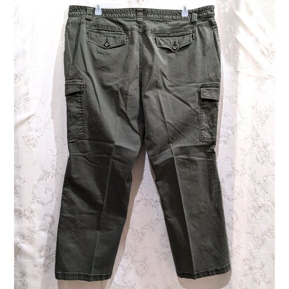Vintage Y2K Cargo Pants 24W Relaxed Fit High Rise Cotton Comfy Grunge Alt Pocket - Picture 2 of 6